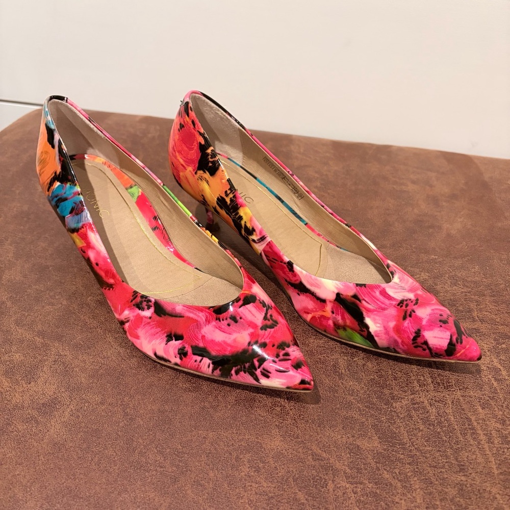 Vionic Josie Floral Kitten Heels 8.5 Pink Spring Statement Pumps Easter Spring - Picture 2 of 10